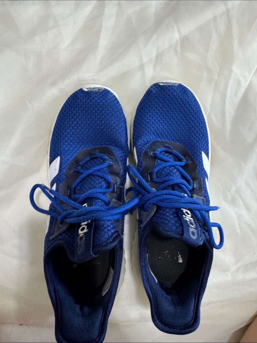 adidas Kids Royal Blue Mesh Sneakers with White Accents